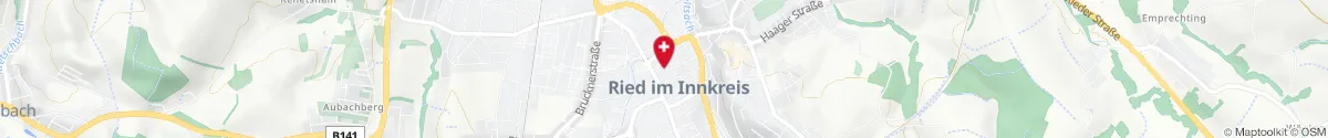 Kartendarstellung des Standorts für Alte Stadtapotheke Zum schwarzen Adler in 4910 Ried im Innkreis